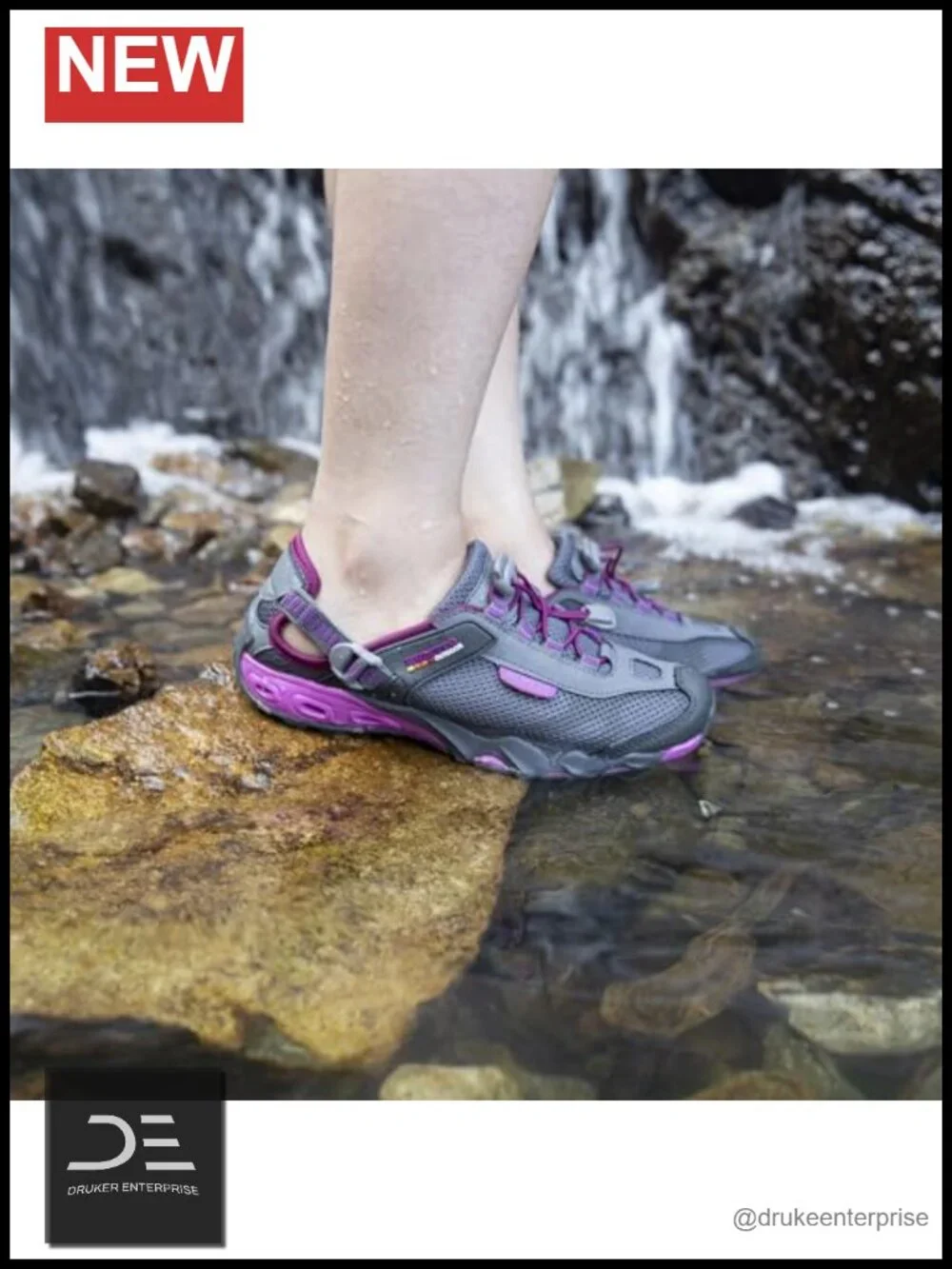 Women's Amphibious Water Shoes - Closed Toe Hiking Sandals Quick Drying Aqua